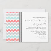 Invitation au déjeuner nuptial Aqua Coral Grey Che (Dos)