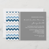 Invitation au déjeuner nuptial Blue Grey Chevron (Dos)