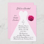 Invitation au déjeuner nuptial Gown - Rose (Devant / Derrière)