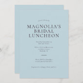 Invitation au déjeuner nuptial minimaliste bleu (Devant / Derrière)