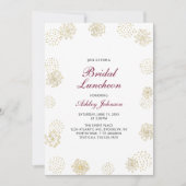 Invitation au déjeuner nuptiale or et bourgogne él (Devant)