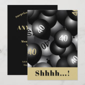 Invitation au-dessus de la colline Black Balloon (Devant / Derrière)