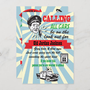 Invitation Au-dessus de la colline Limite de vitesse Cops Inv