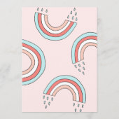 Invitation Au-Dessus De La Fille Arc-En-Ciel Baby shower rose (Dos)