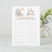 Invitation Au-dessus de la lune ABC Baby Alphabet Game Card (Debout devant)