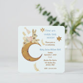 Invitation Au-dessus de la lune Baby Boy Shower (Debout devant)