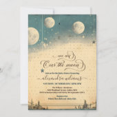 Invitation Au-dessus de la lune Baby shower céleste étoiles e (Devant)