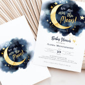 Invitation Au-dessus de la lune Baby shower céleste étoiles e