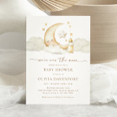 Invitation Au-dessus de la lune Baby shower céleste neutre en