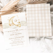 Invitation Au-dessus de la lune Baby shower céleste neutre en