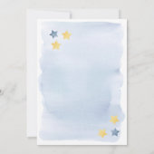 Invitation Au-dessus de la lune, Baby shower d'aquarelle bleu (Dos)