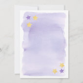 Invitation Au-dessus de la lune, Baby shower d'aquarelle viol (Dos)