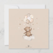 Invitation Au-dessus de la lune Baby shower de ballons d'ours (Dos)