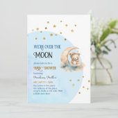 Invitation Au-Dessus De La Lune Baby shower Déchets Billets R (Debout devant)