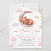 Invitation Au-dessus de la lune Baby shower en arc d'ours en  (Devant)