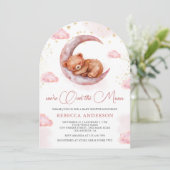 Invitation Au-dessus de la lune Baby shower en arc d'ours en  (Debout devant)