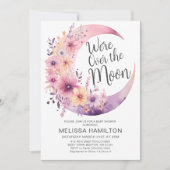 Invitation Au-Dessus De La Lune | Baby shower floral (Devant)