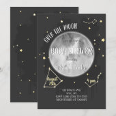 Invitation Au-Dessus De La Lune | Baby shower Lune et étoiles (Devant / Derrière)