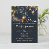 Invitation Au-Dessus De La Lune Baby shower Neutre Whimsical (Debout devant)