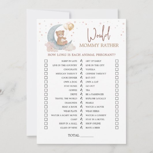 Invitation Au-dessus de la lune Baby shower serait maman Plut (Devant)