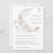 Invitation Au-dessus de la lune Boho Baby shower neutre de ge (Devant)