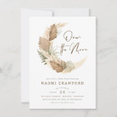 Invitation Au-Dessus De La Lune Boho Palm & Pampas Baby showe (Devant)