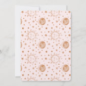 Invitation Au-dessus de la lune Celestial rose fille Baby sho (Dos)