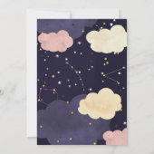 Invitation Au-dessus de la lune couchant Eléphant Girl Baby s (Dos)