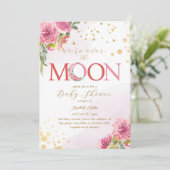 Invitation Au-dessus de la lune de mignonnes étoiles or Baby  (Debout devant)