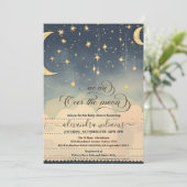 Invitation Au-dessus de la lune Dreamy Boy Baby shower (Debout devant)