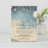 Invitation Au-dessus de la lune Dreamy Boy Baby shower (Debout devant)