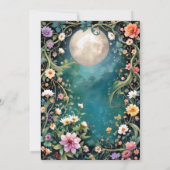 Invitation Au-dessus de la lune Fleurs roses de nuit florales (Dos)