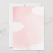 Invitation Au-dessus de la Lune Gold Stars Baby shower rose (Dos)