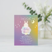 Invitation Au-dessus de la lune, il y a du lapin sur le chemi (Debout devant)