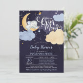 Invitation Au-Dessus De La Lune Le Baby shower De Garçon Elép (Debout devant)