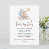 Invitation Au-dessus de la lune Ne pas dire Baby Game Card (Debout devant)