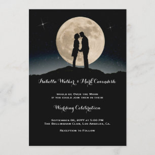 Invitation Au-dessus de la lune Starry Mariage de nuit