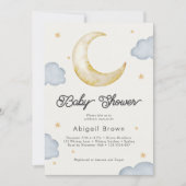 Invitation Au-dessus de la lune, un baby shower neutre pour l (Devant)