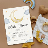 Invitation Au-dessus de la lune, un baby shower neutre pour l