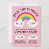 Invitation Au-Dessus De L'Arc-En-Ciel Anniversaire / Douche (Devant)