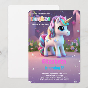 Invitation Au-Dessus De L'Arc-En-Ciel, Anniversaire Licorne
