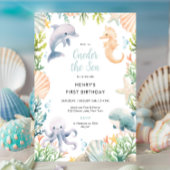 Invitation Au-Dessus de l'océan Mer 1er anniversaire garçon