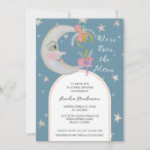 Invitation Au-dessus des étoiles de la lune Pêche Florale Bab (Devant)