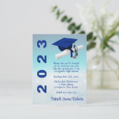 Invitation 'Au-dessus des nuages' Royal Blue & Turquoise Grad (Debout devant)