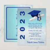 Invitation 'Au-dessus des nuages' Royal Blue & Turquoise Grad (Devant / Derrière)