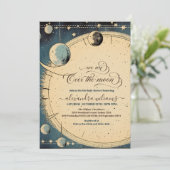 Invitation Au-dessus du Baby shower bleu Lune Stars (Debout devant)