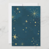 Invitation Au-dessus du Baby shower bleu Moon Gold Stars (Dos)