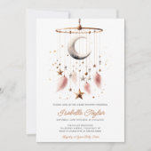 Invitation Au-dessus du Baby shower céleste de la lune Boho (Devant)