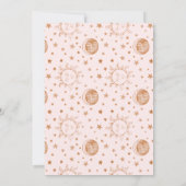 Invitation Au-dessus du Baby shower céleste de la lune Boho (Dos)
