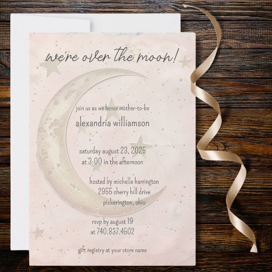Invitation Au-dessus du Baby shower de Bohême de la Lune